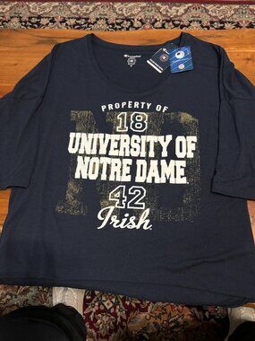 University of Norte Dame Blue TShirt, New with Tags, M